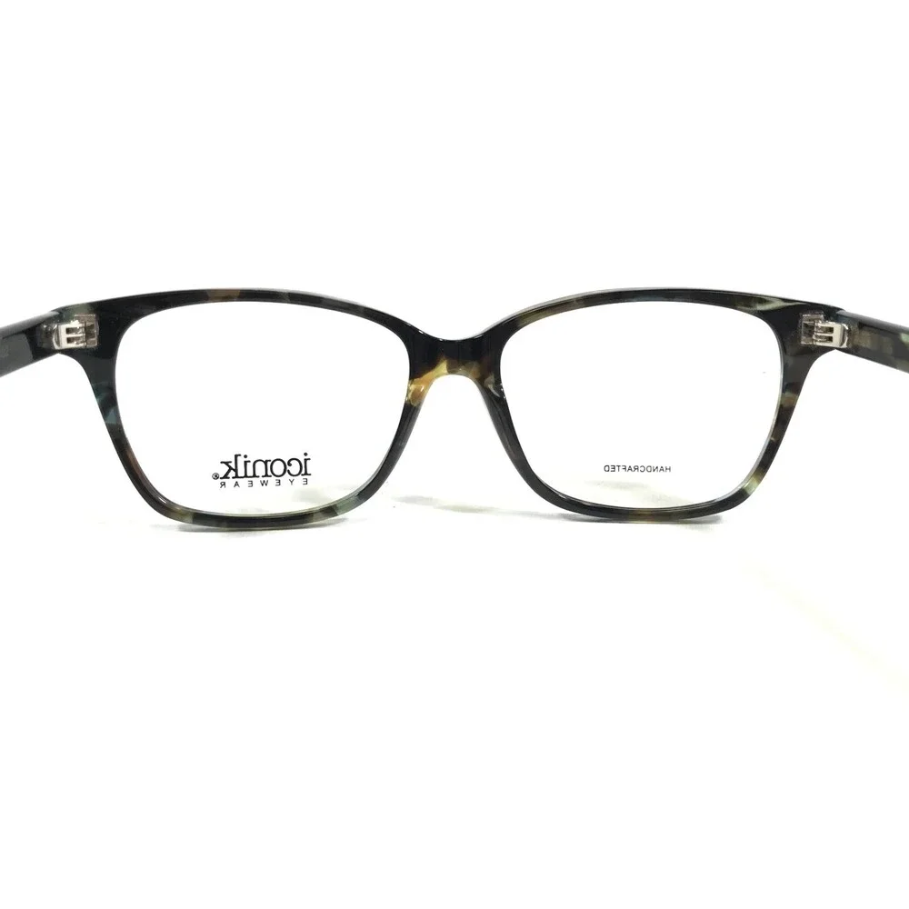 Iconik Eyeglasses Frames Solene C02 Brown Blue Tortoise Square 51-15-140